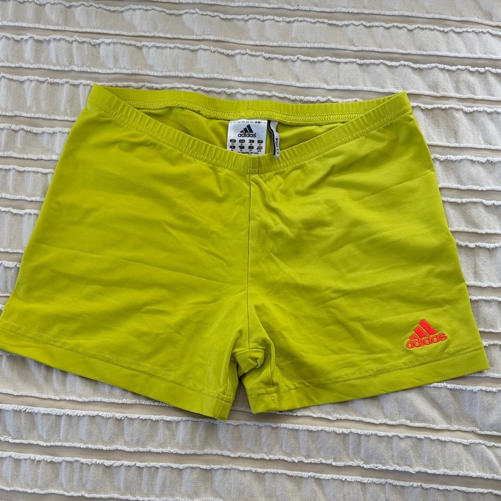 Adidas Solar Yellow tight ClimaLite Shorts size M